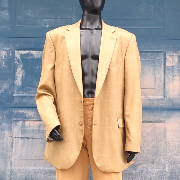 Alan Flusser MEN'S Silk & Worsted Wool Luxury Blend Window Paigne Blazer - Picture 3 of 17